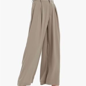 Tronjori Women High Waist Casual Wide Leg Long Palazzo Pants Trousers Size Large